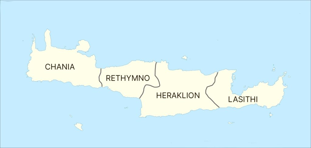 Chania region - Gastronomy Tours map of Crete